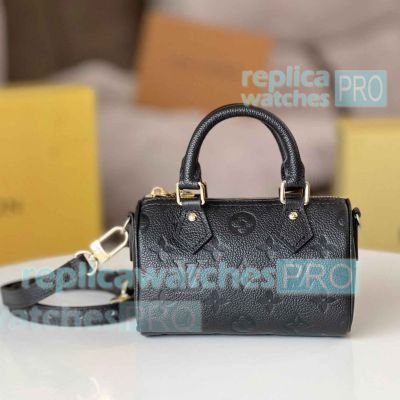 Replica L--V  Nano Speedy Black Handbag M82450